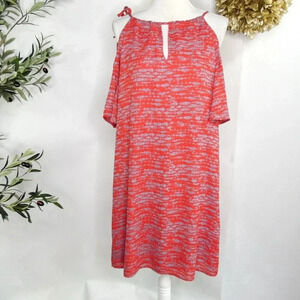 Veronica M. red and blue patterned women's dress